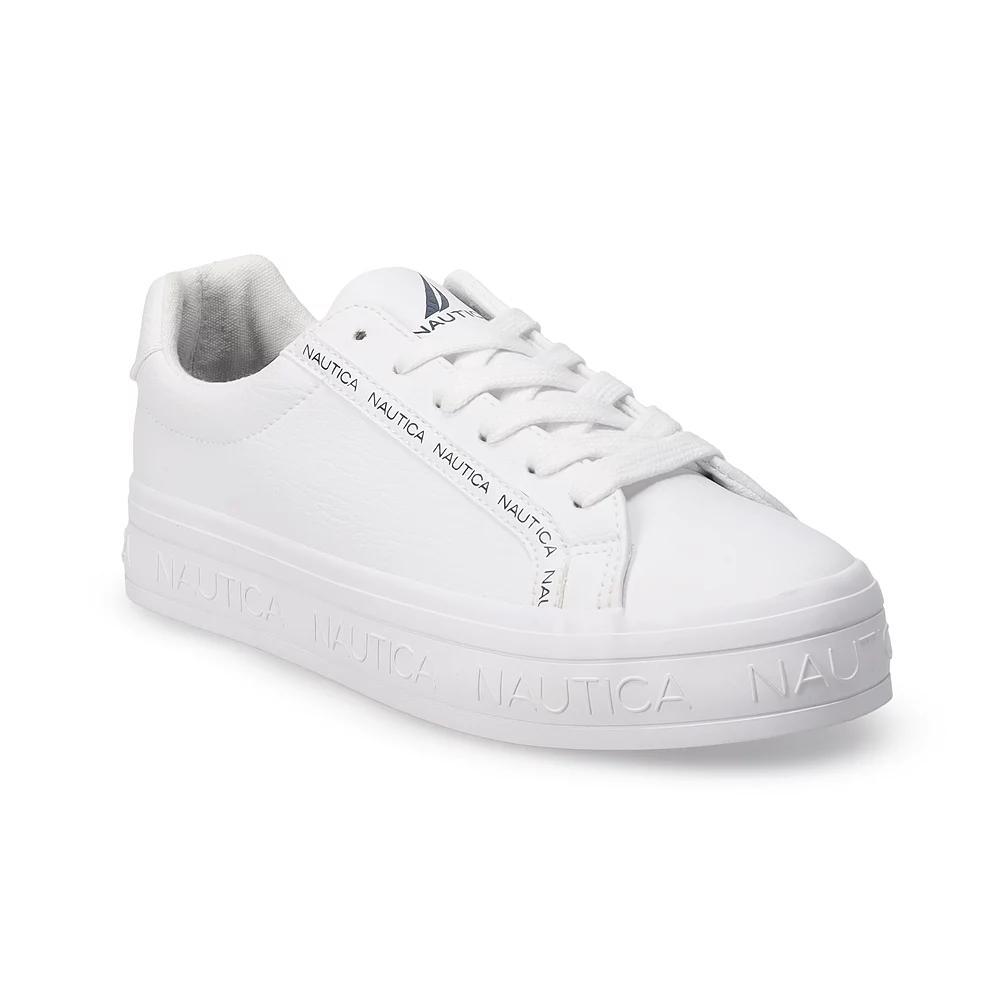 Nautica Casual Lace-Up Women's Shoes, Size: 9, White Pebbled Product Image