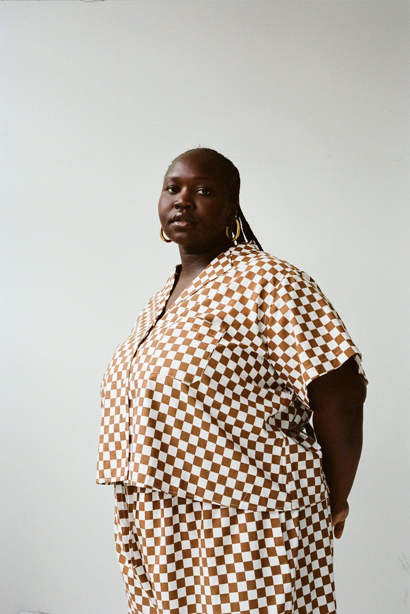 Lounge Pants - Toast Check Product Image