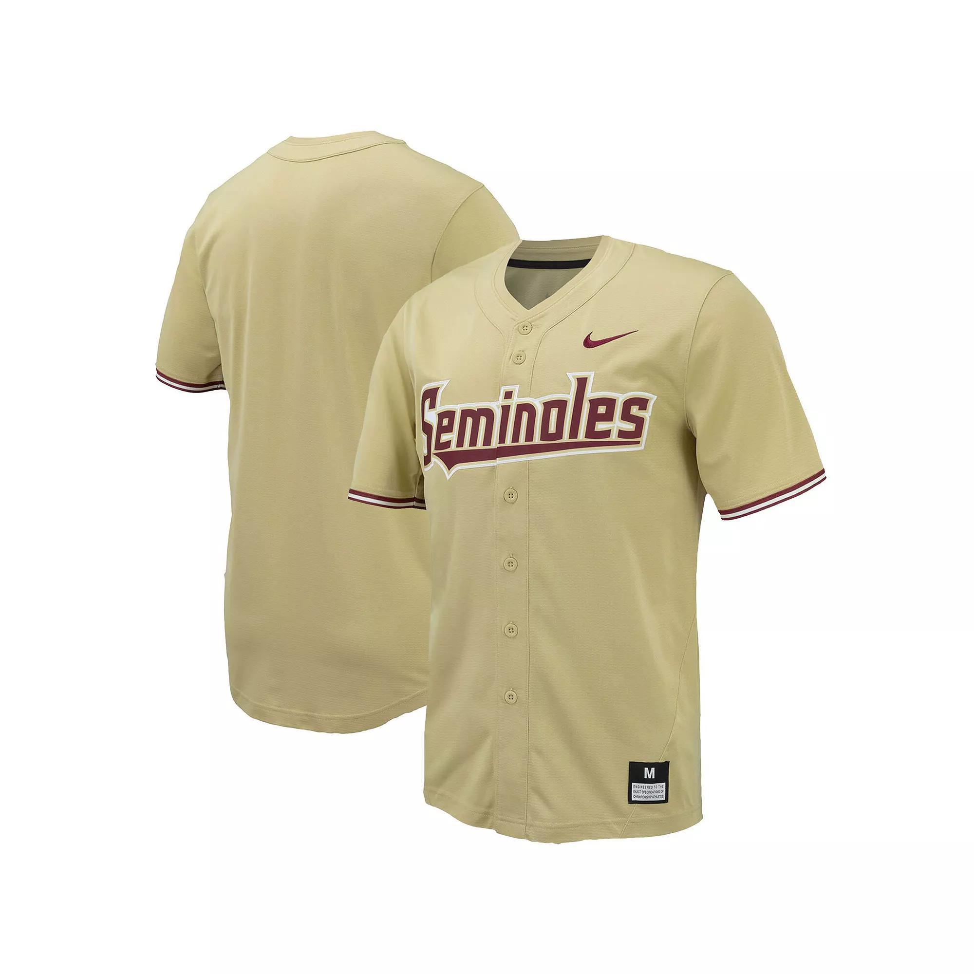 Men's Nike Gold Florida State Seminoles Replica Full-Button Baseball Jersey, Size: 2XL Product Image