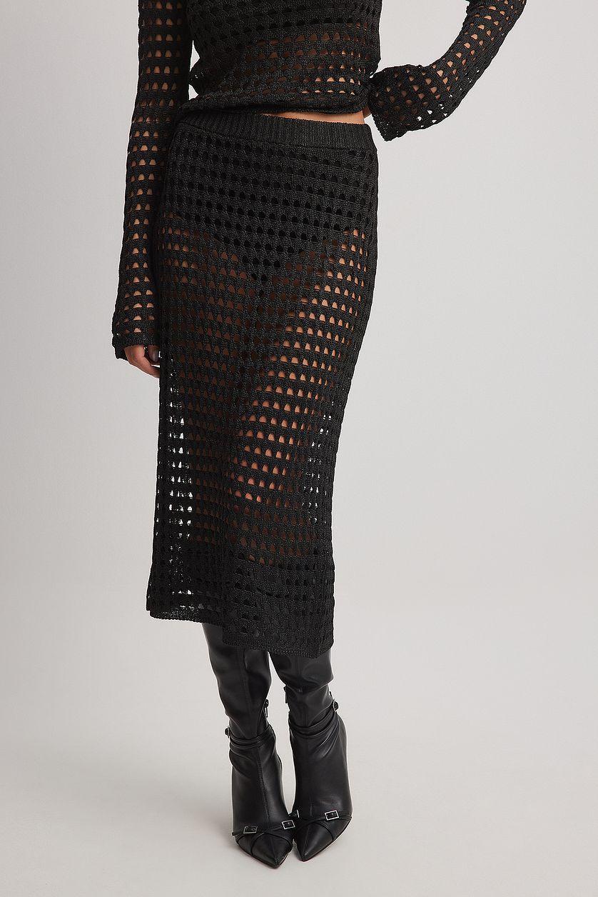 Crochet Knitted Midi Skirt Product Image