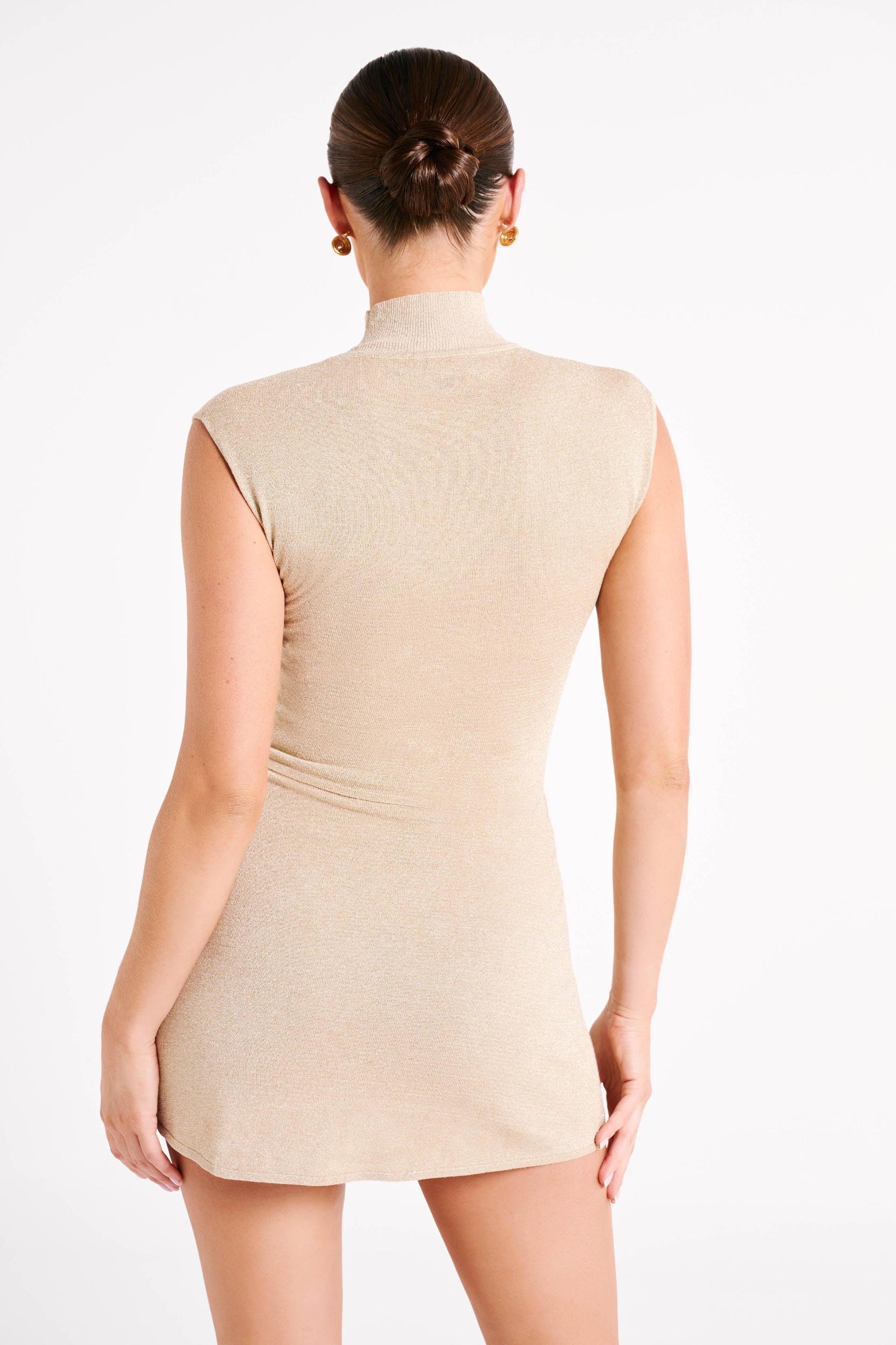 Reynalda Sleeveless Knit Top - Gold Product Image
