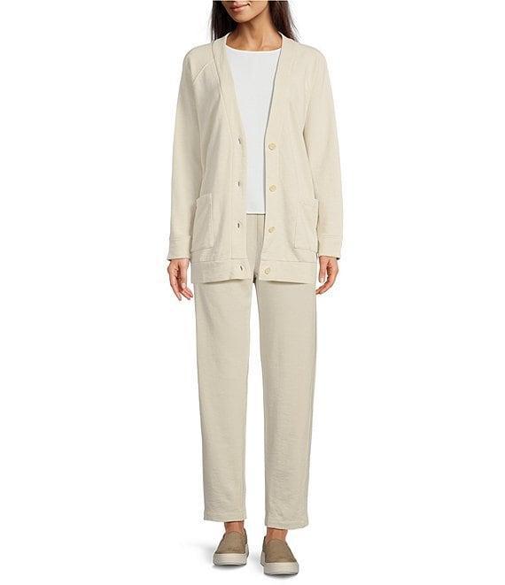 Eileen Fisher Silk Georgette Crepe Crew Neck Sleeveless Shell Tank Product Image