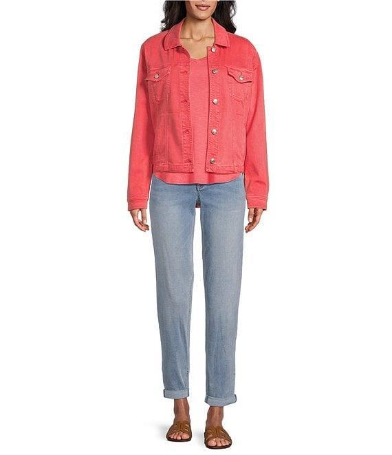 Tommy Bahama Leila Mineral Wash Twill Collared Long Sleeve Button-Front Denim Jacket Product Image