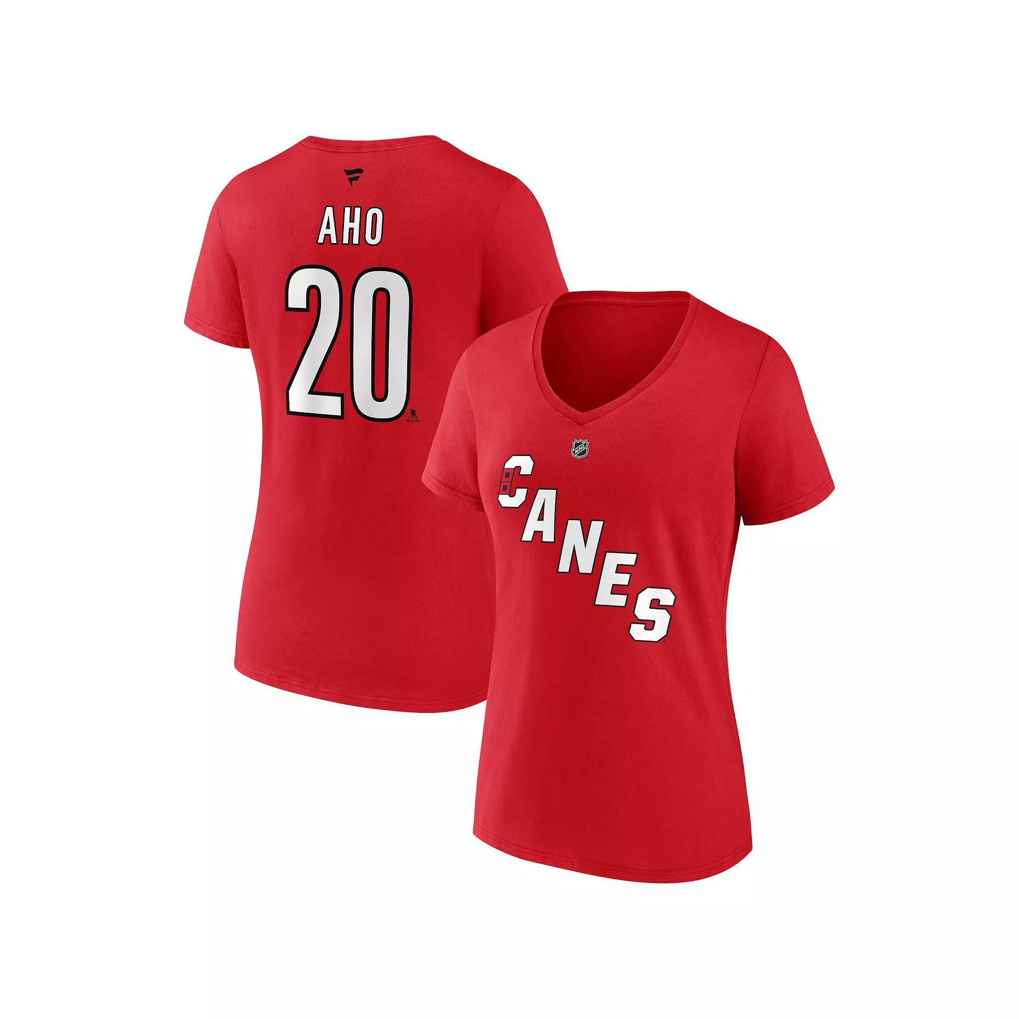 Womens Fanatics Branded Sebastian Aho Carolina Hurricanes Special Edition 2.0 Name & Number V-Neck T-Shirt Product Image