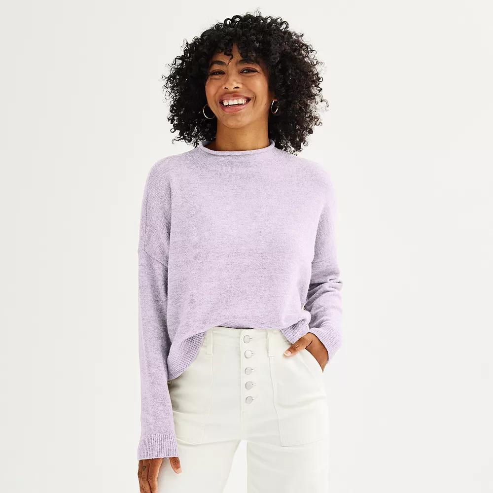 Women's Sonoma Goods For Life® Funnel Neck Sweater, Size: XXL, Sonoma Lilac Grey Product Image