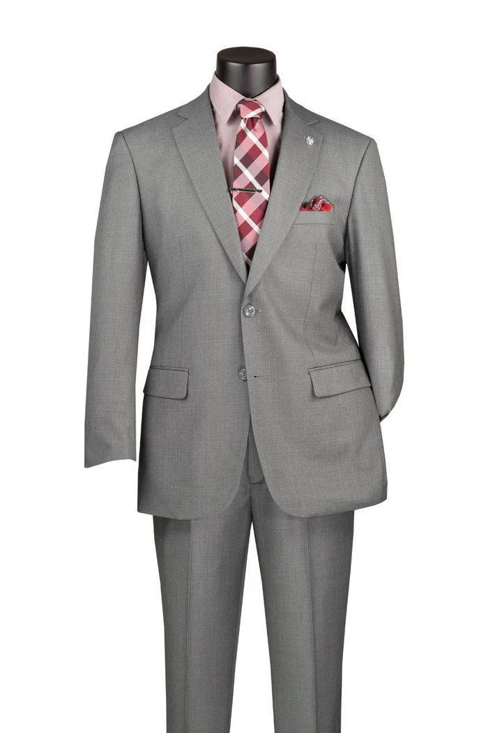 Monte Carlo Collection - Regular Fit 2 Piece 2 Button Textured Weave In Gray Product Image