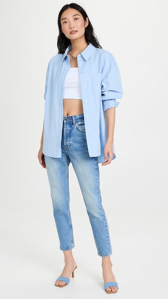 ANINE BING Mika Shirt - Blue | Shopbop Product Image