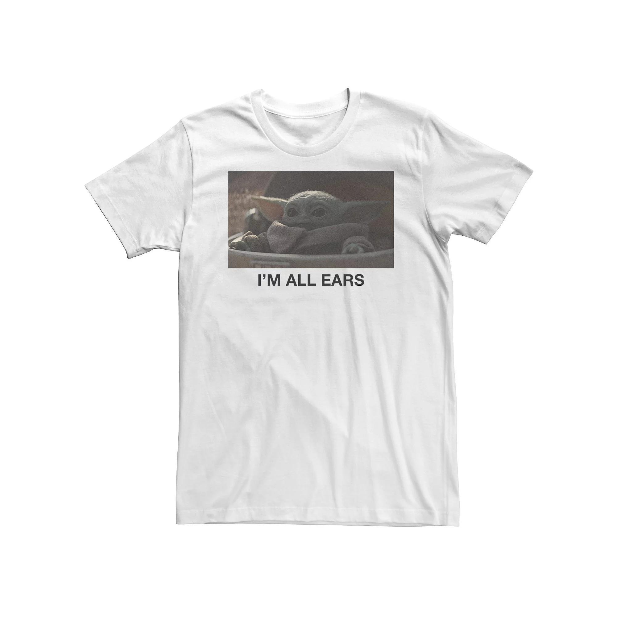 Big & Tall Star Wars The Mandalorian The Child "I'm All Ears" Tee, Men's, Size: XXL Tall, White Product Image
