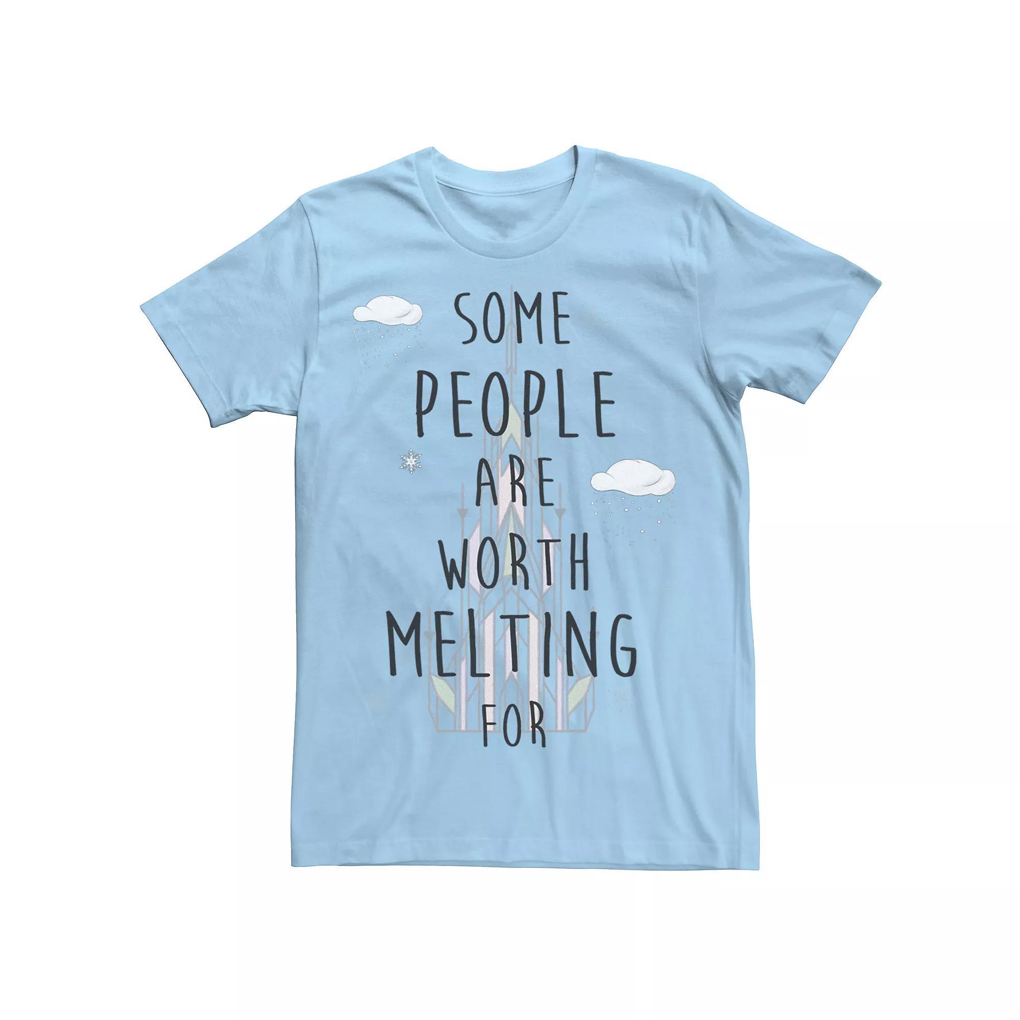 Disney's Frozen Men's "Worth Melting For" Tee, Size: Large, Light Blue Product Image