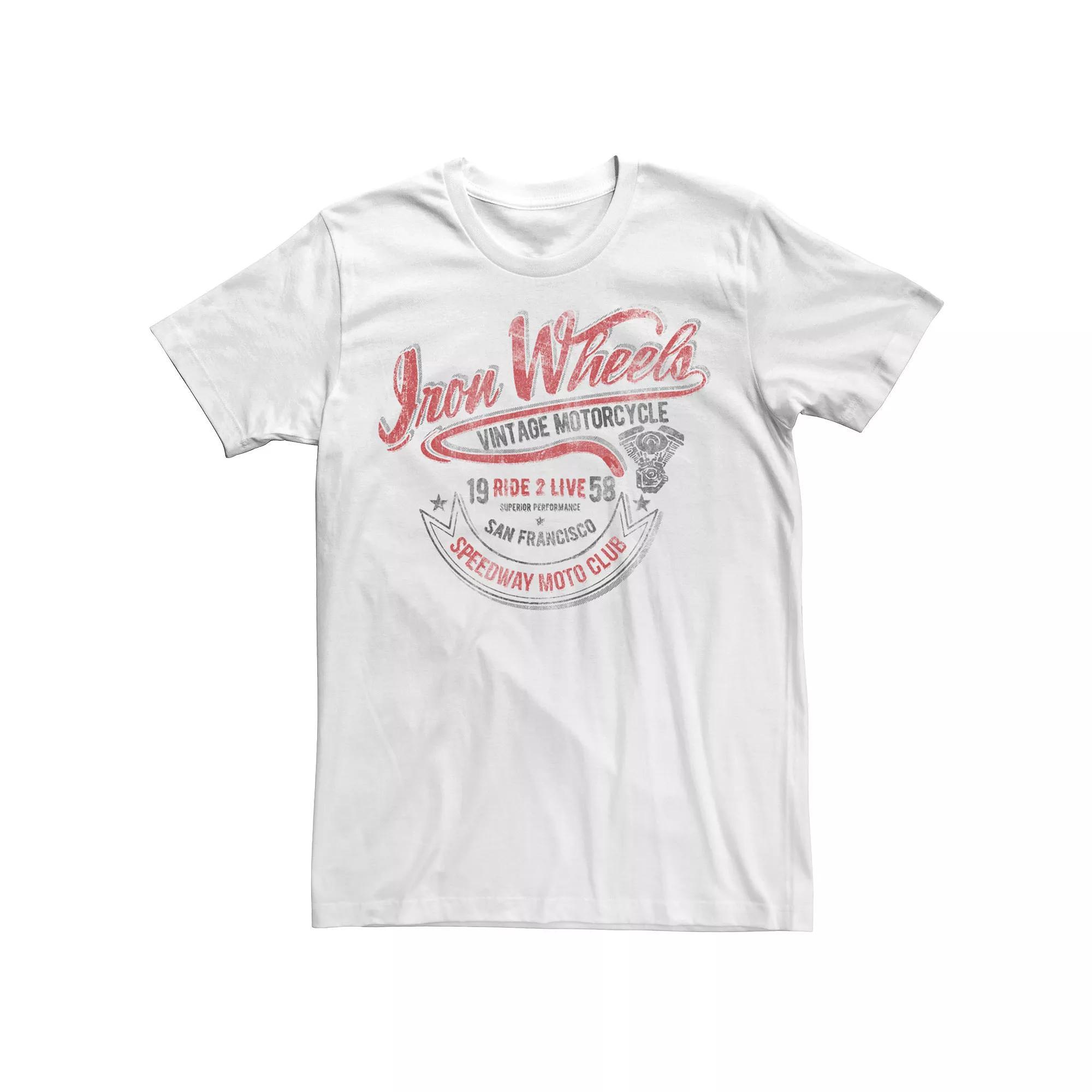 Men's Iron Wheels Speedway Moto Club Vintage Tee, Size: 3XL, Athletic Grey Product Image