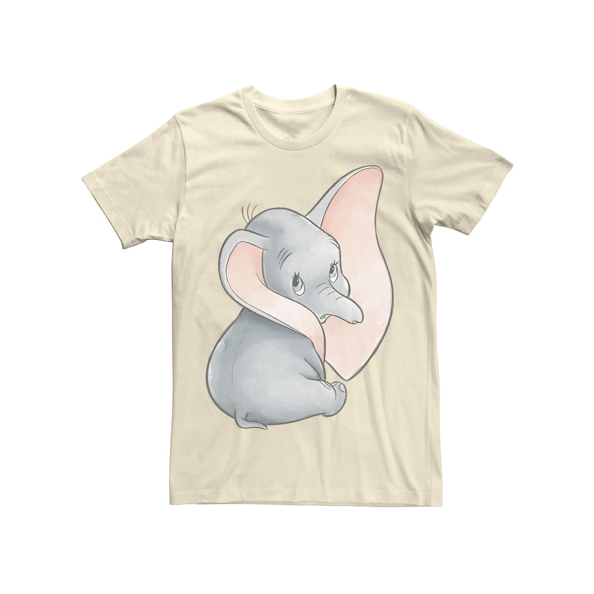 Disney's Dumbo Classic Big Ears Cute Portrait Men's Tee, Size: 3XL, Natural Product Image