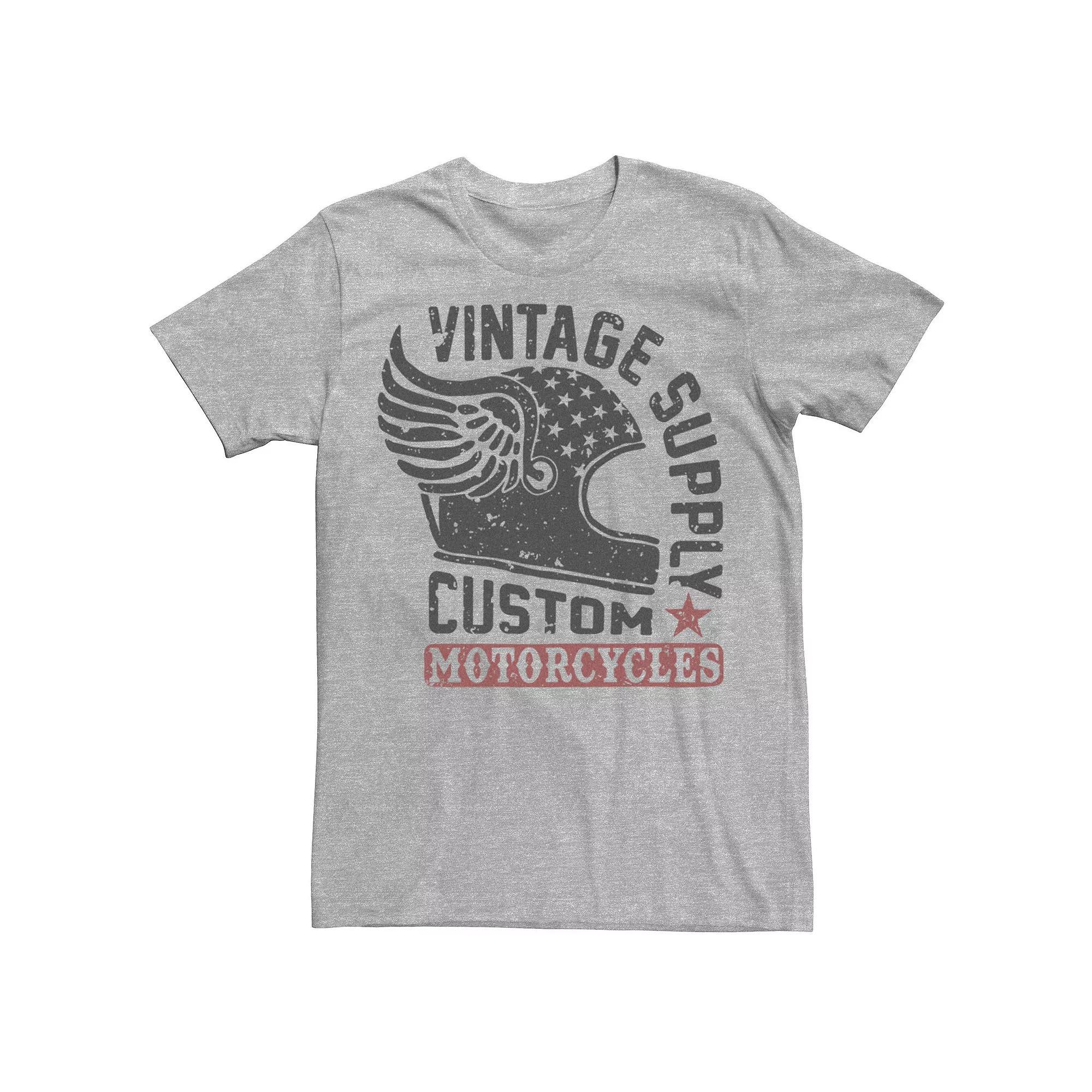 Men's Vintage Supply Custom Motorcycles Tee, Boy's, Size: Small, Athletic Grey Product Image