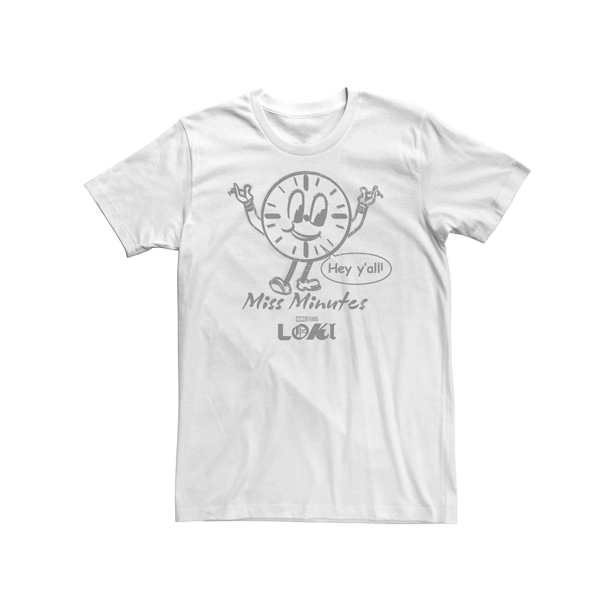 Big & Tall Marvel Loki Miss Minutes Outline Tee, Men's, Size: 3XL Tall, White Product Image