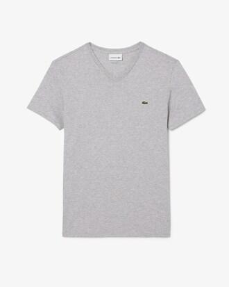 Lightweight Cotton Pima V Neck T-shirt Product Image