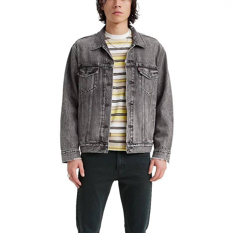 Men's Levi's® Relaxed Fit Trucker Jacket, Size: Medium, Black Bear Claws Product Image