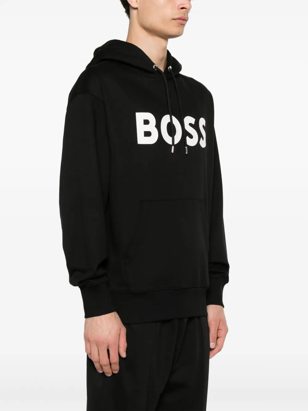 logo-print cotton hoodie Product Image