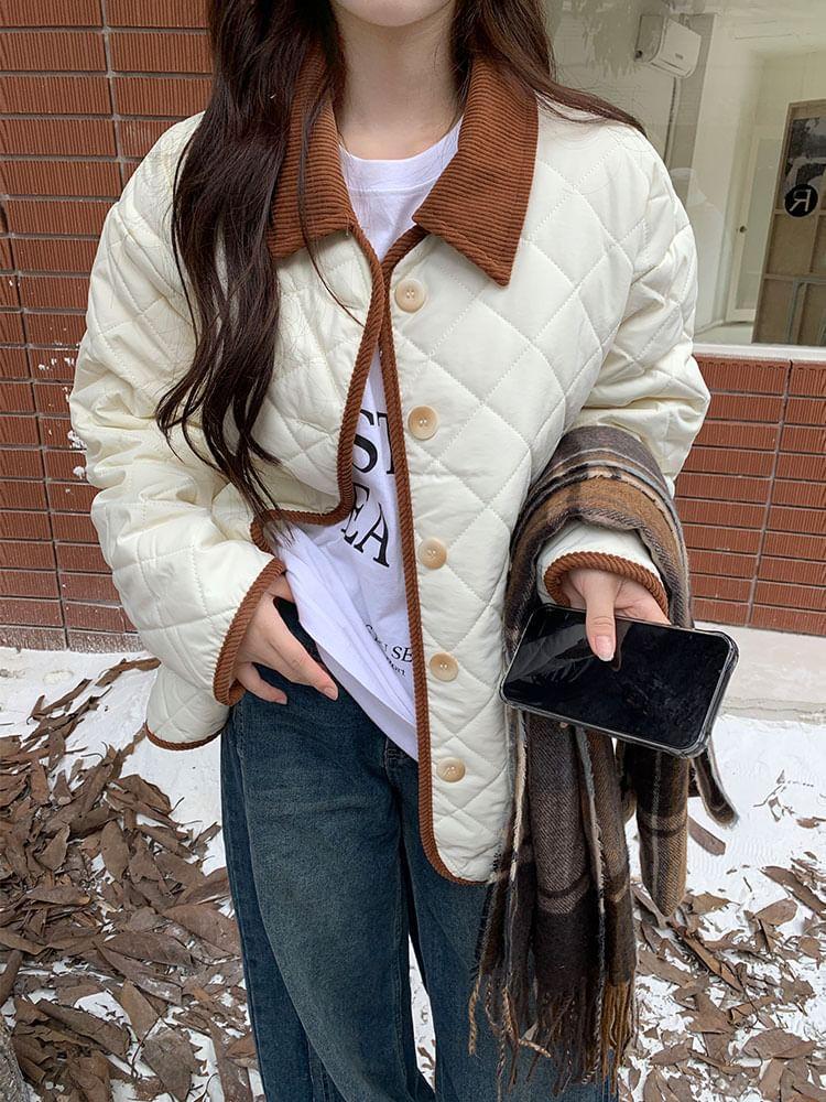 Two-Tone Quilted Jacket Product Image