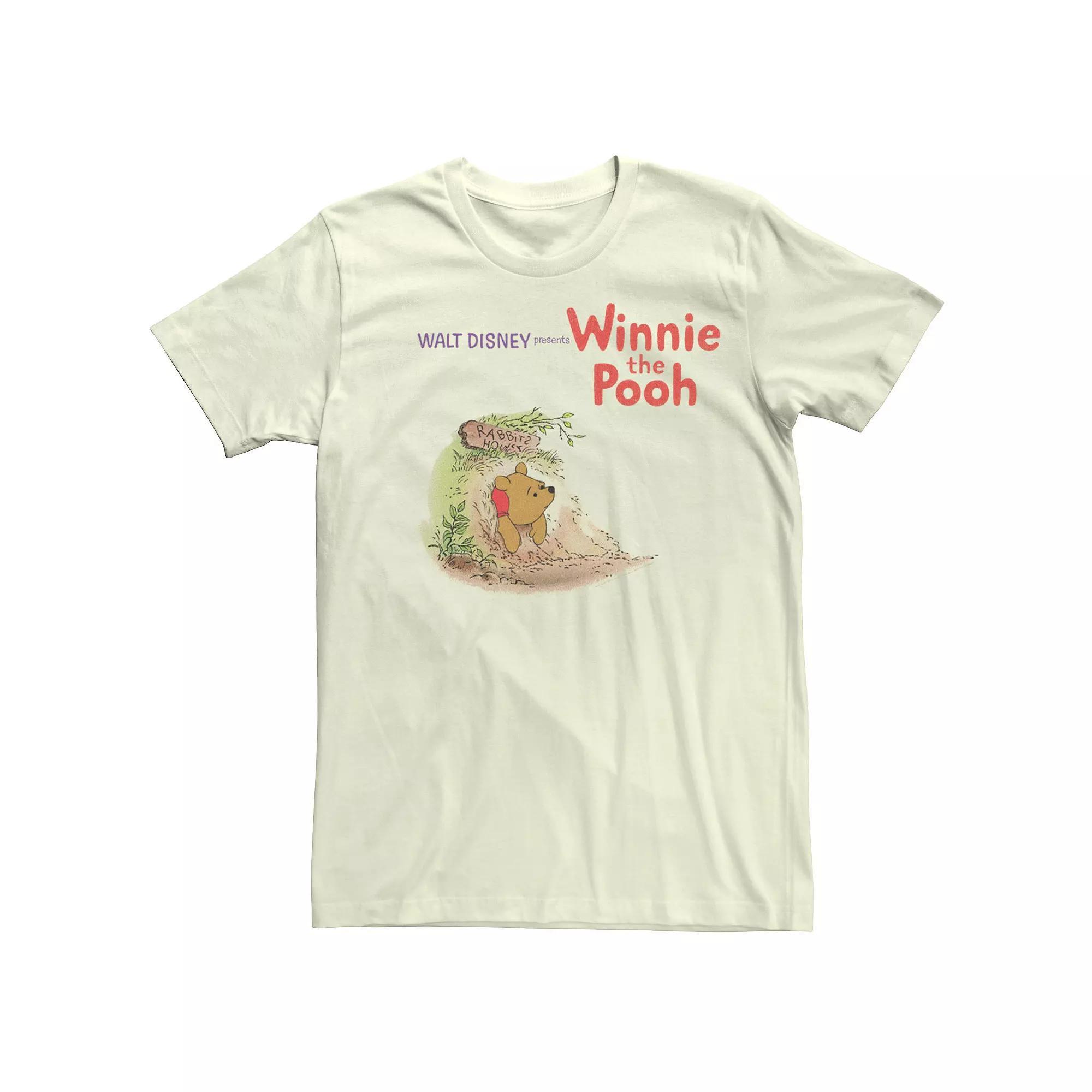Disney's Winnie The Pooh Men's Stuck In Rabbit's Home Logo Tee, Size: Large, Light Blue Product Image