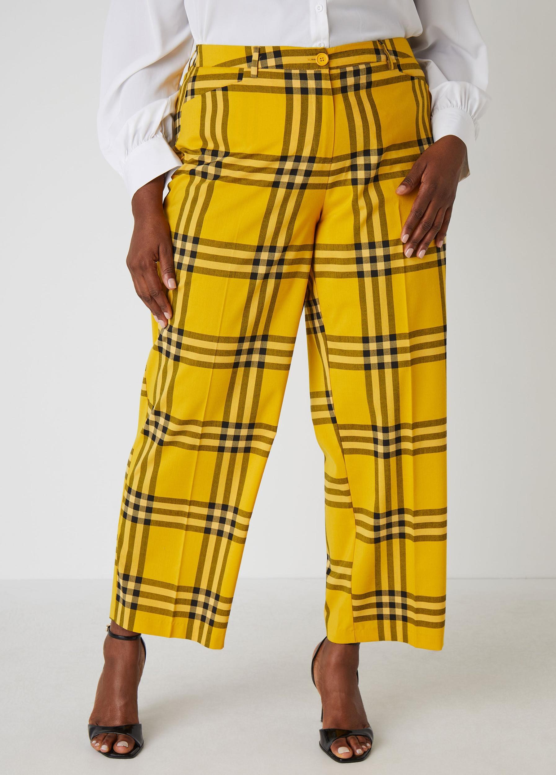Plaid High Rise Trousers Product Image