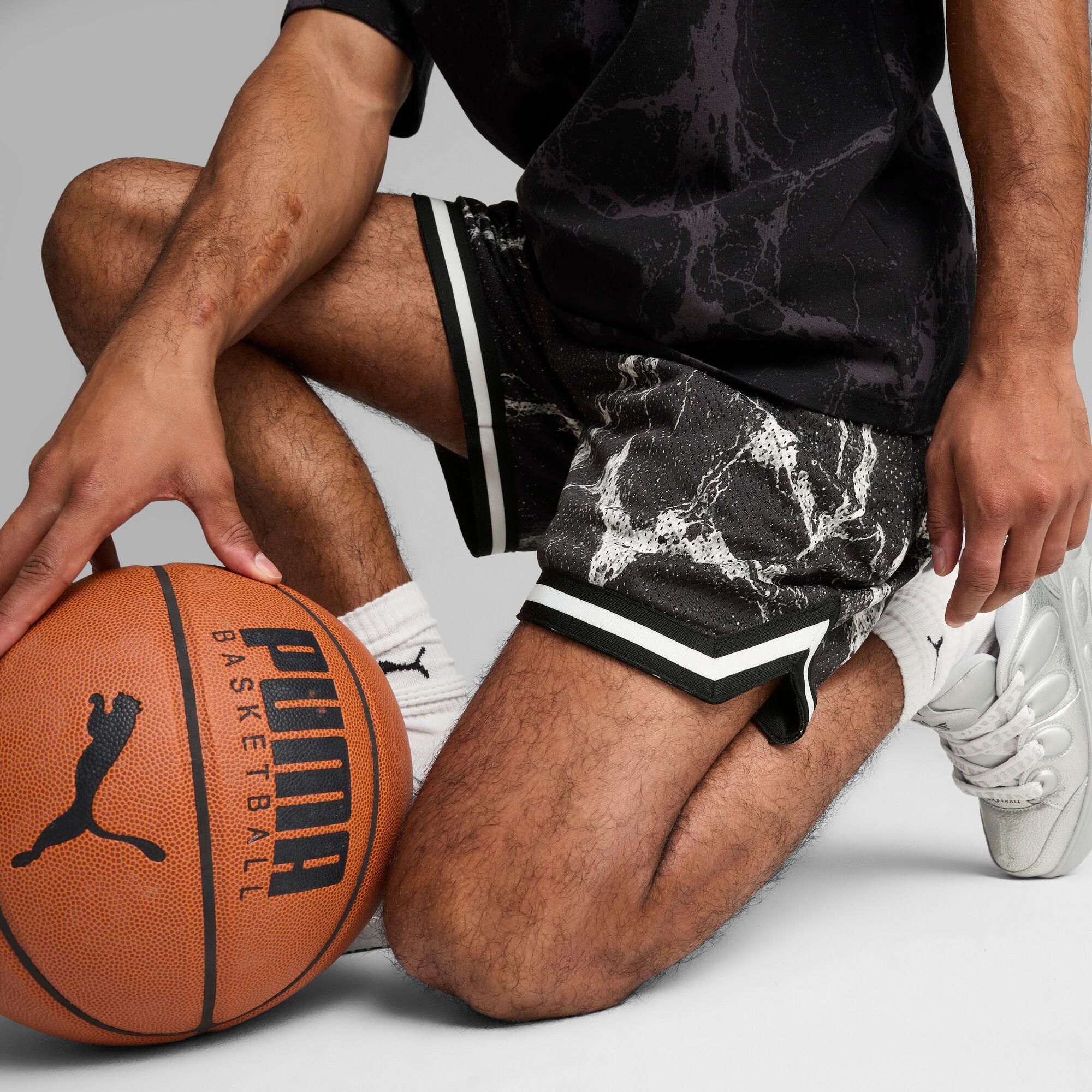 PUMA x LAMELO BALL LaFrancÃ© Written in Chrome Men's Basketball Shorts in Black/White/Aop Product Image