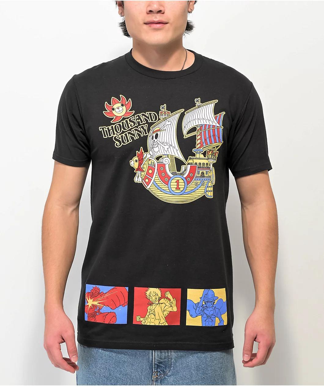 One Piece Thousand Crew Black T-Shirt Product Image