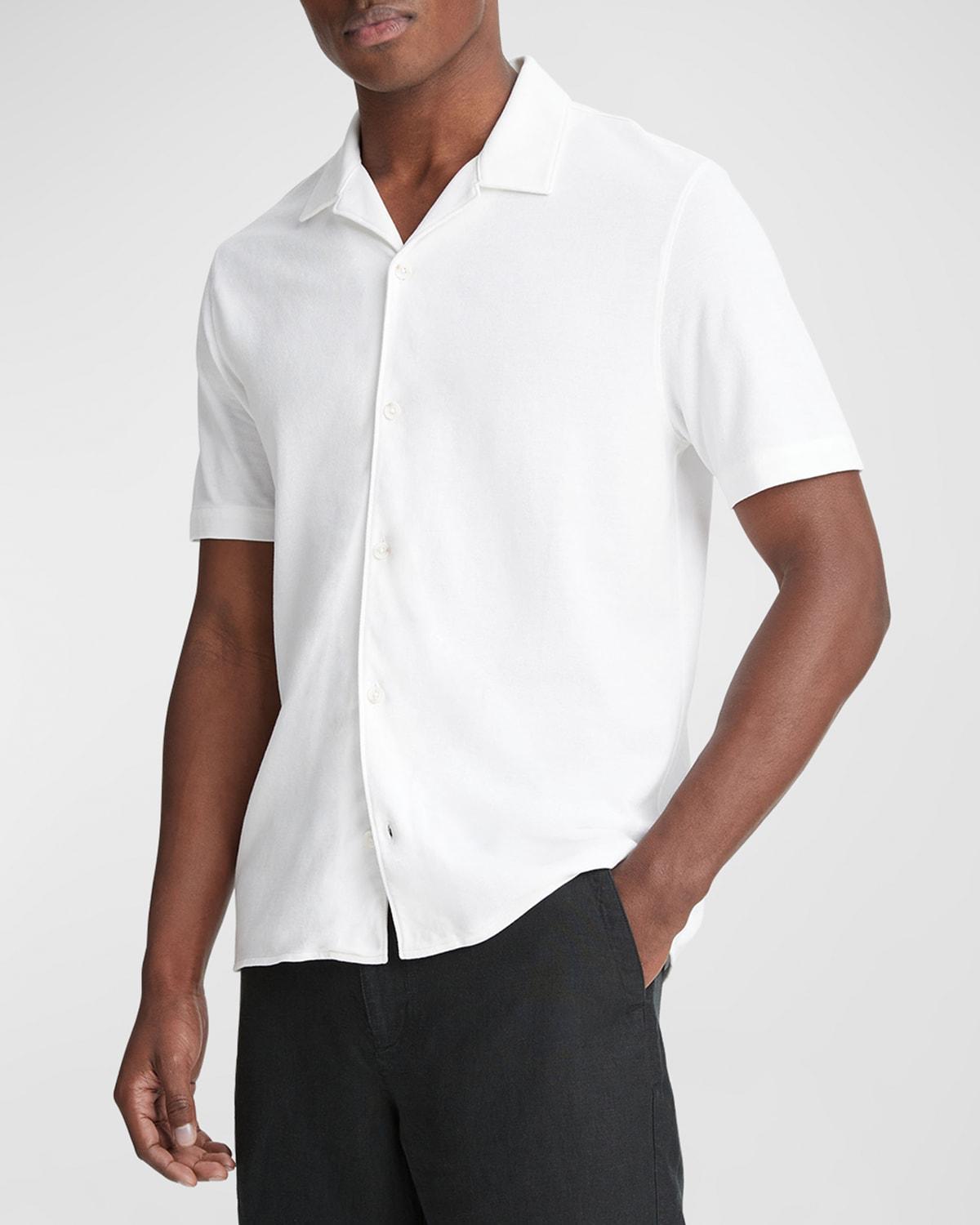 Mens Cotton Piqu Cabana Shirt, Optic White, Size L Vince Product Image