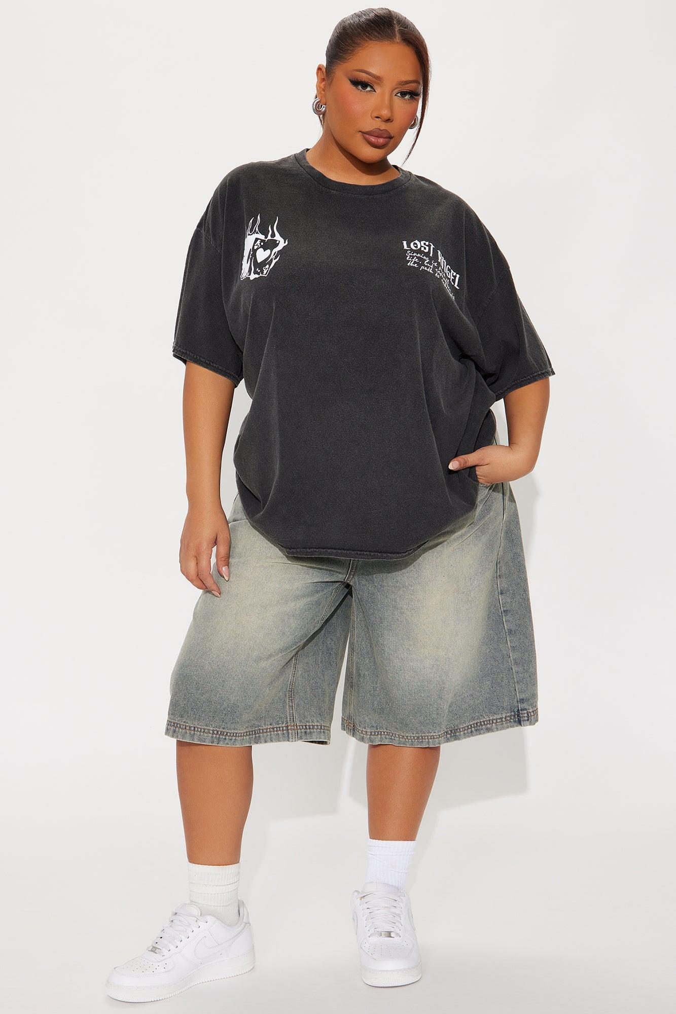 Lost Angel Washed Tee  - Black Wash Product Image