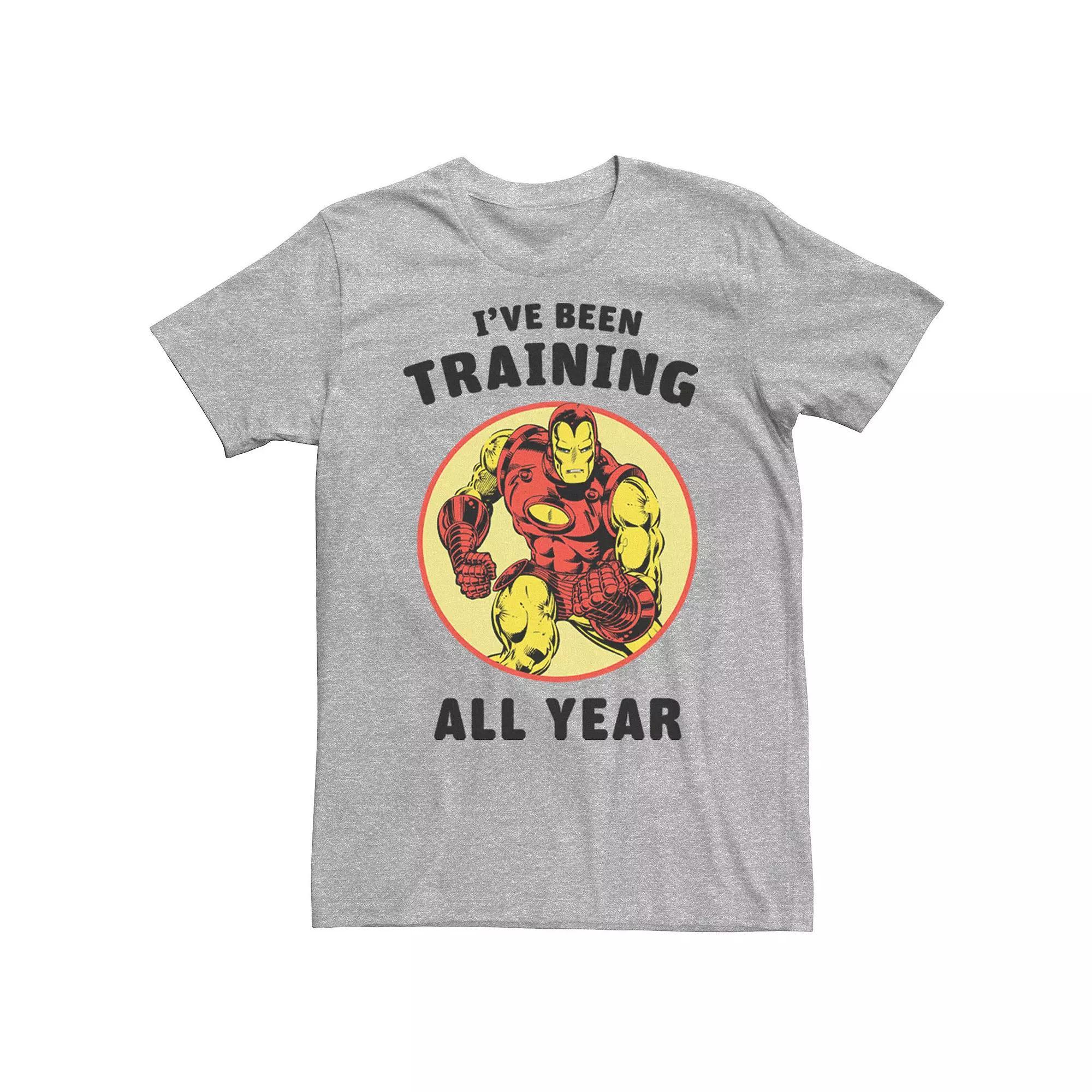 Men's Marvel Iron Man Training All Year Tee, Size: Medium, Athletic Grey Product Image
