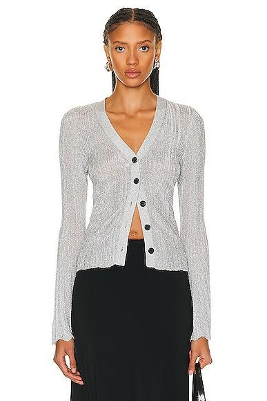 A.L.C. Melanie Cardigan in Metallic Silver Product Image