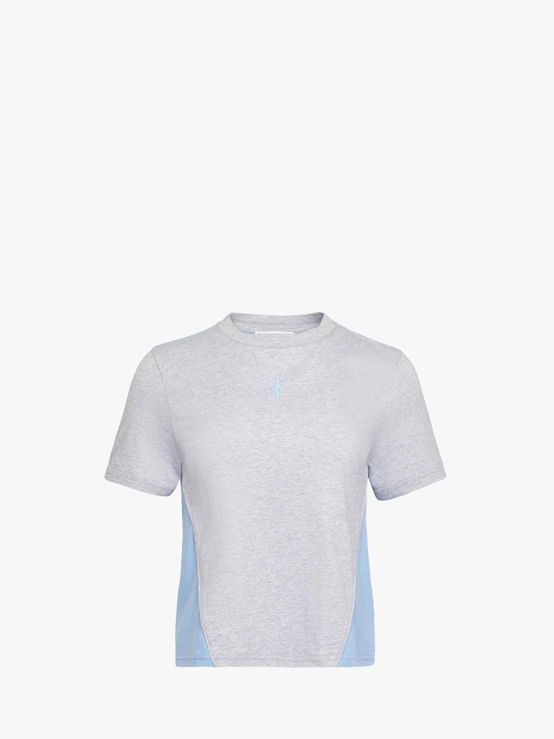 PANELLED CROPPED T-SHIRT WITH ANCHOR EMBROIDERY Product Image