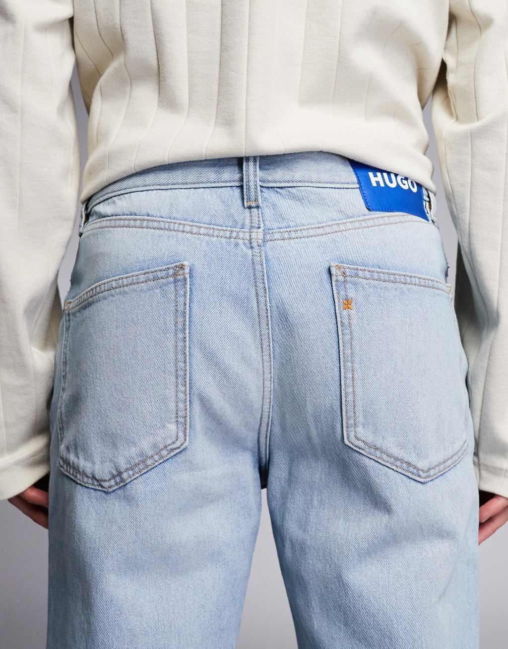 HUGO BLUE Jonah straight fit jeans in light wash blue Product Image