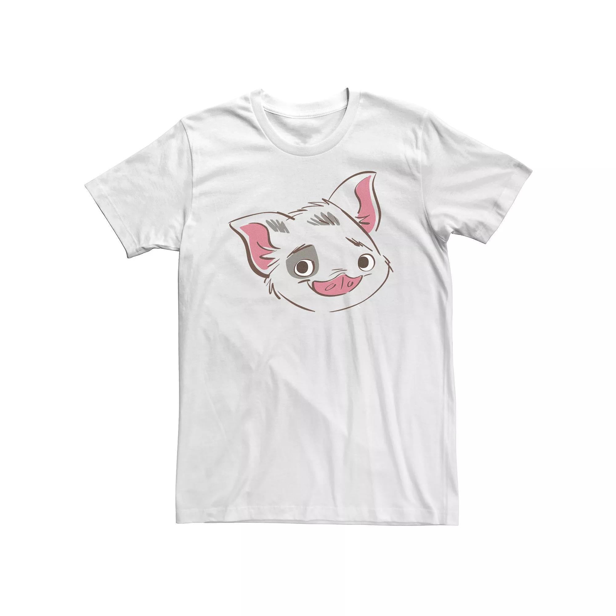 Big & Tall Disney Moana Pua Big Face Tee, Men's, Size: 4XL, White Product Image