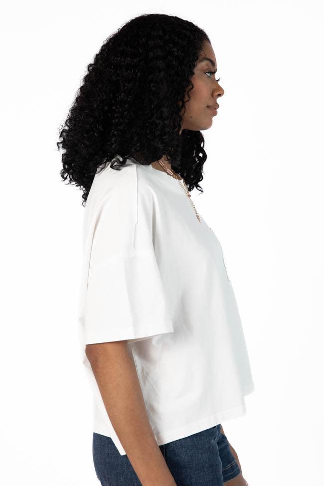 Perfect Staple Ivory Soft Knit Pocket Tee SALE Product Image