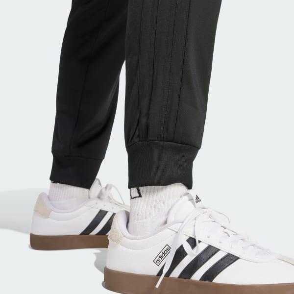 Men's adidas 3-Stripes Tricot Tapered Track Pants, Size: Small, Black Product Image