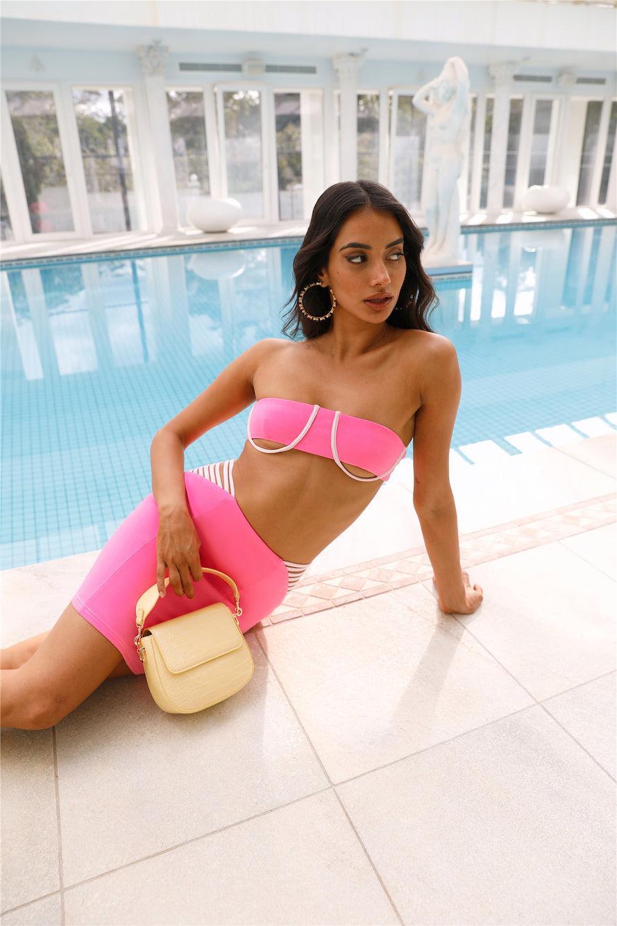 HELLO MOLLY Paradise Resort Crop Top Pink Product Image