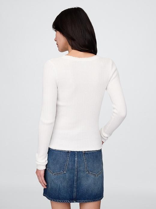 Pointelle Henley Top Product Image