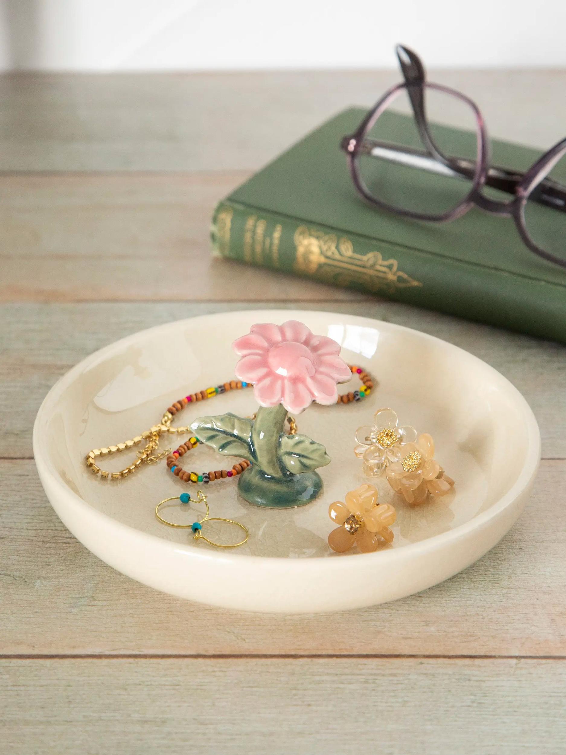 Stoneware Hand Painted Trinket Dish Product Image