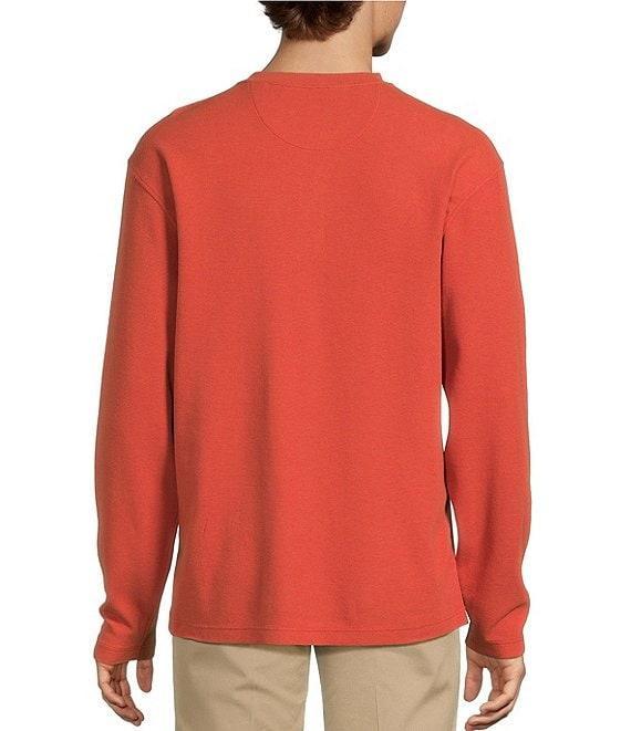 Roundtree & Yorke Long Sleeve Solid Waffle Henley Shirt Product Image