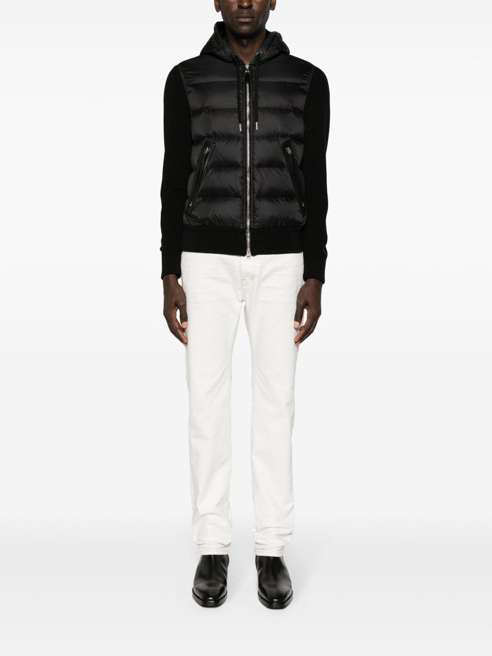 hooded knit-panelled puffer jacket Product Image