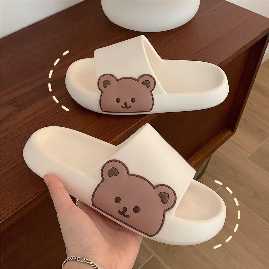 Bear Print Slippers Product Image