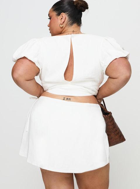 Gulliver Tie Side Mini Skort White Curve Product Image