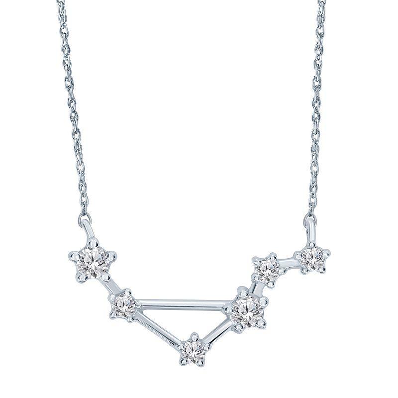 Sterling Silver 1/5 Carat T.W. Diamond Constellation Necklace, Women's, Size: 18", Scorpio Product Image