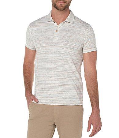 Liverpool Los Angeles Short Sleeve Henley Space Dye Knit (Cream ) Men's Short Sleeve Knit Product Image