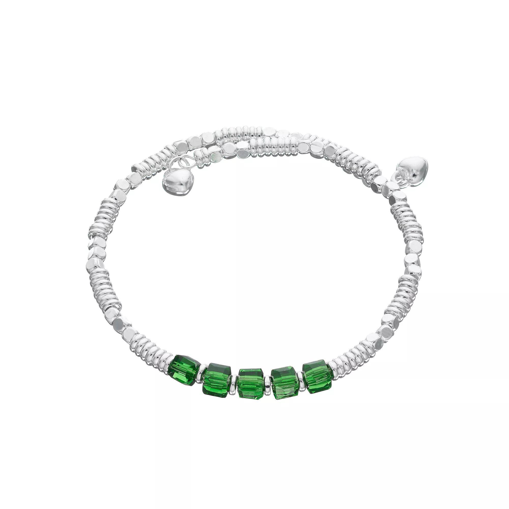 City Luxe Silver Tone Birthstone Beaded Bracelet, Women's, August Product Image