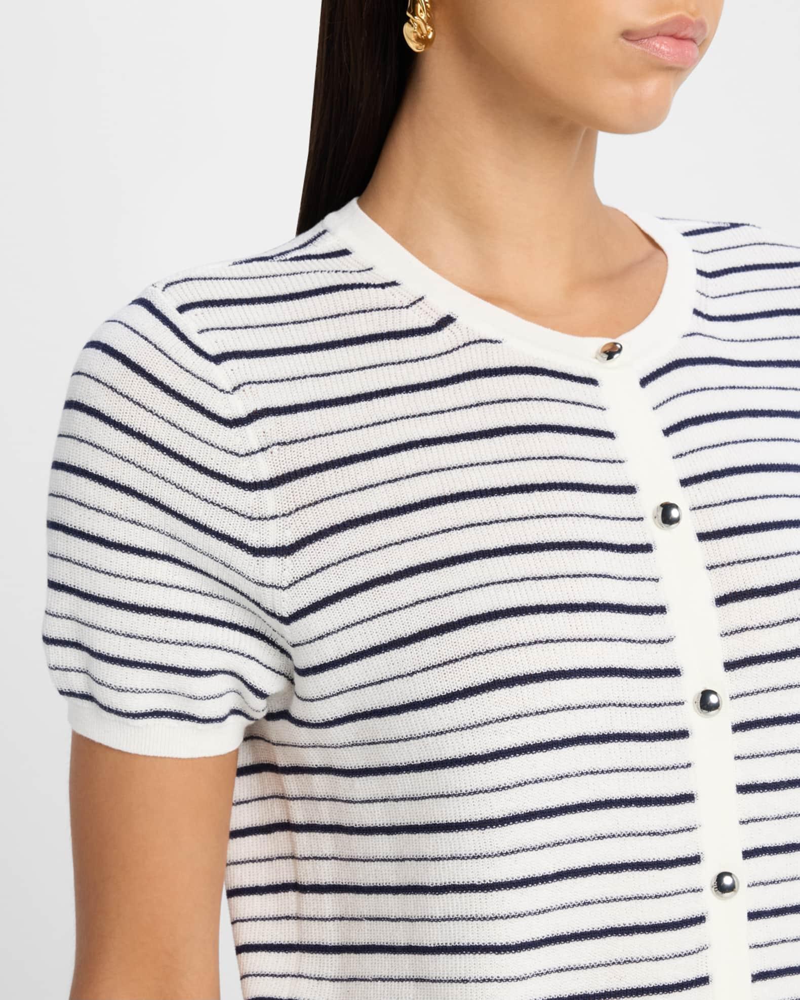 Dina Stripe Short-Sleeve Cardigan  Product Image