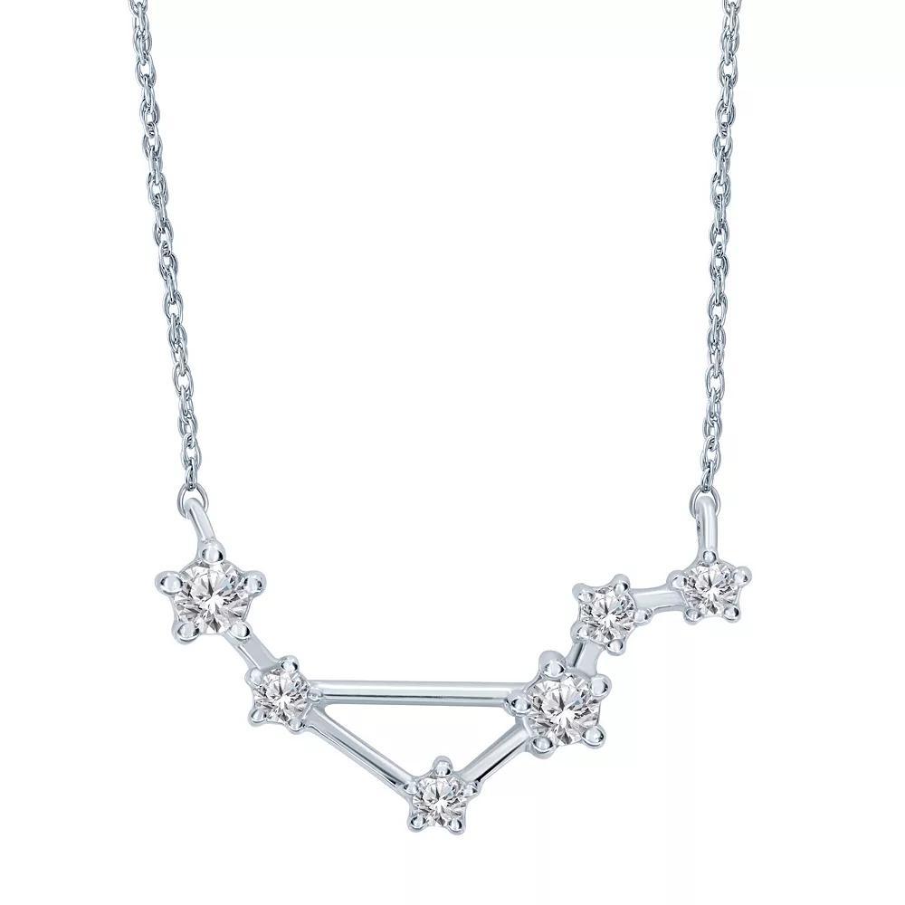 Sterling Silver 1/5 Carat T.W. Diamond Constellation Necklace, Women's, Size: 18", Scorpio Product Image