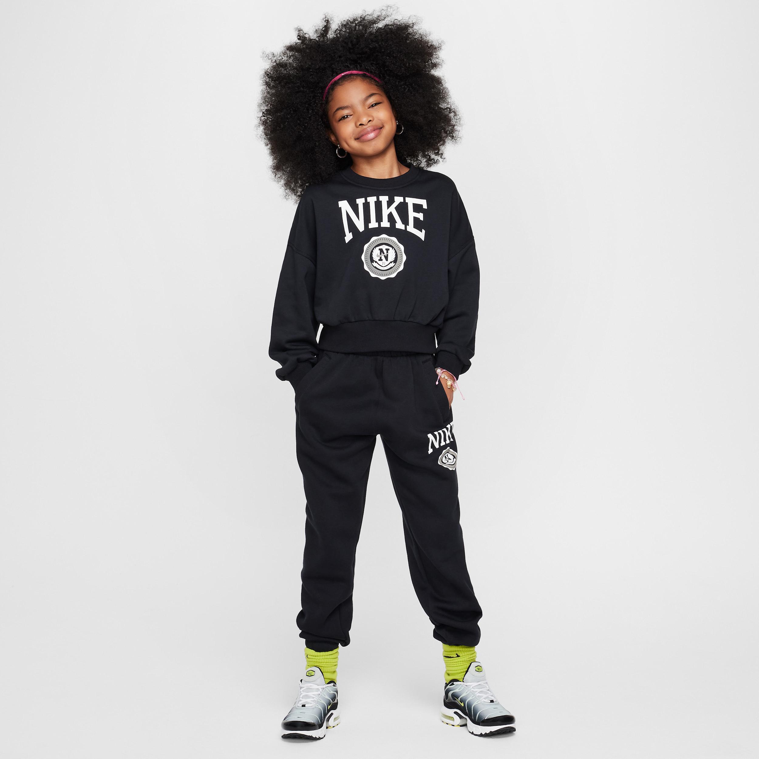 Womens Nike Sportswear Club Girls French Terry Crew-Neck Sweatshirt Product Image