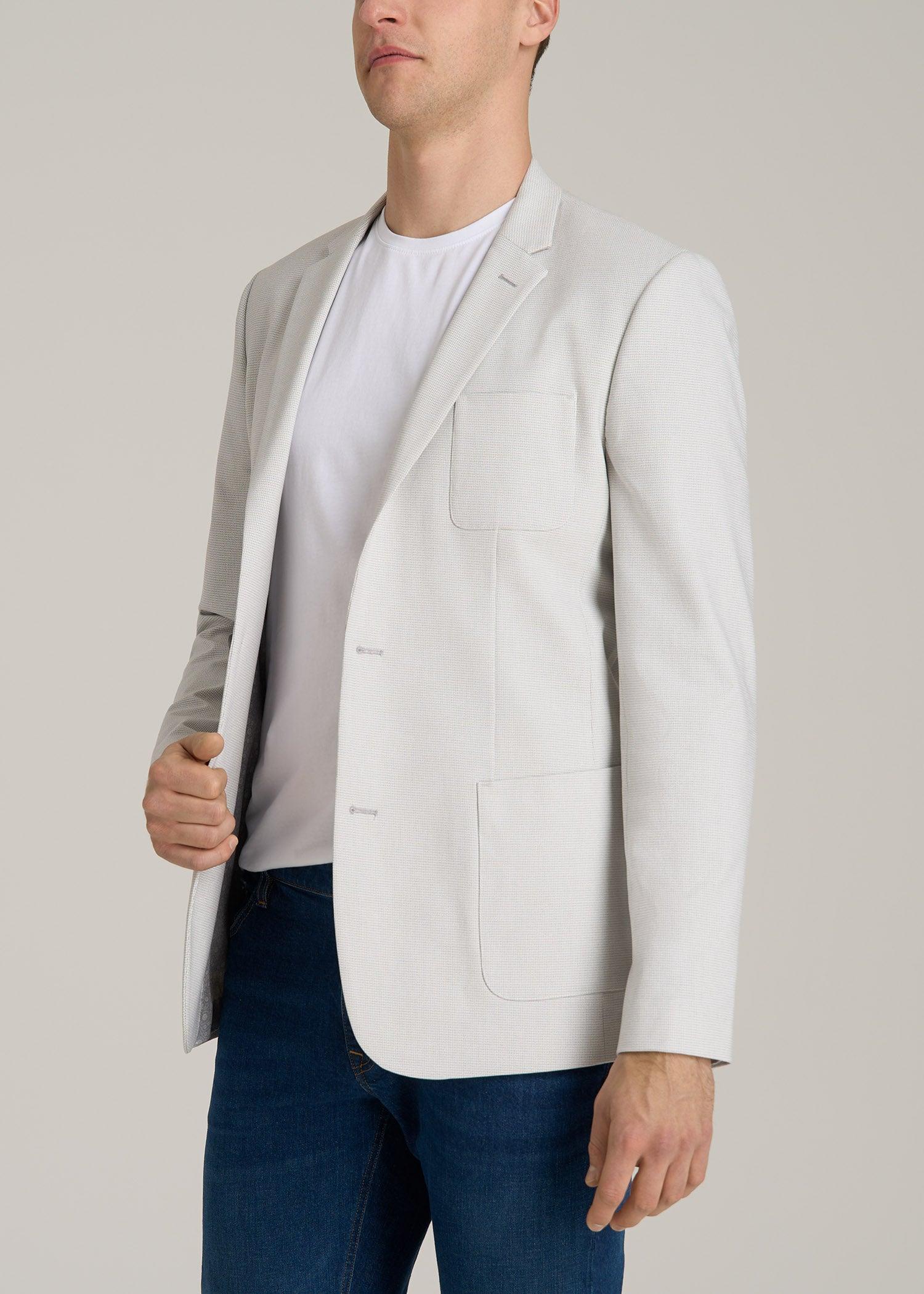 Men's Tall Core Blazer in Light Grey Houndstooth Product Image