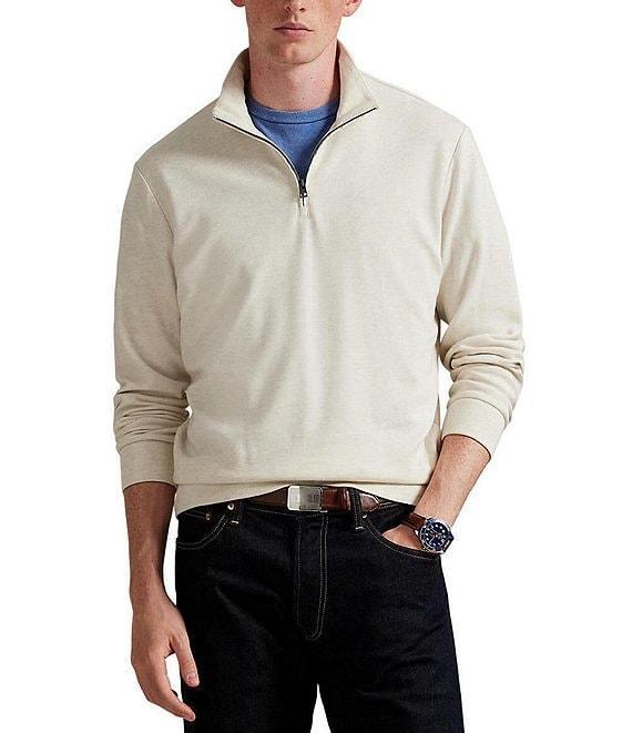 Polo Ralph Lauren Textured Double-Knit Quarter-Zip Pullover Product Image