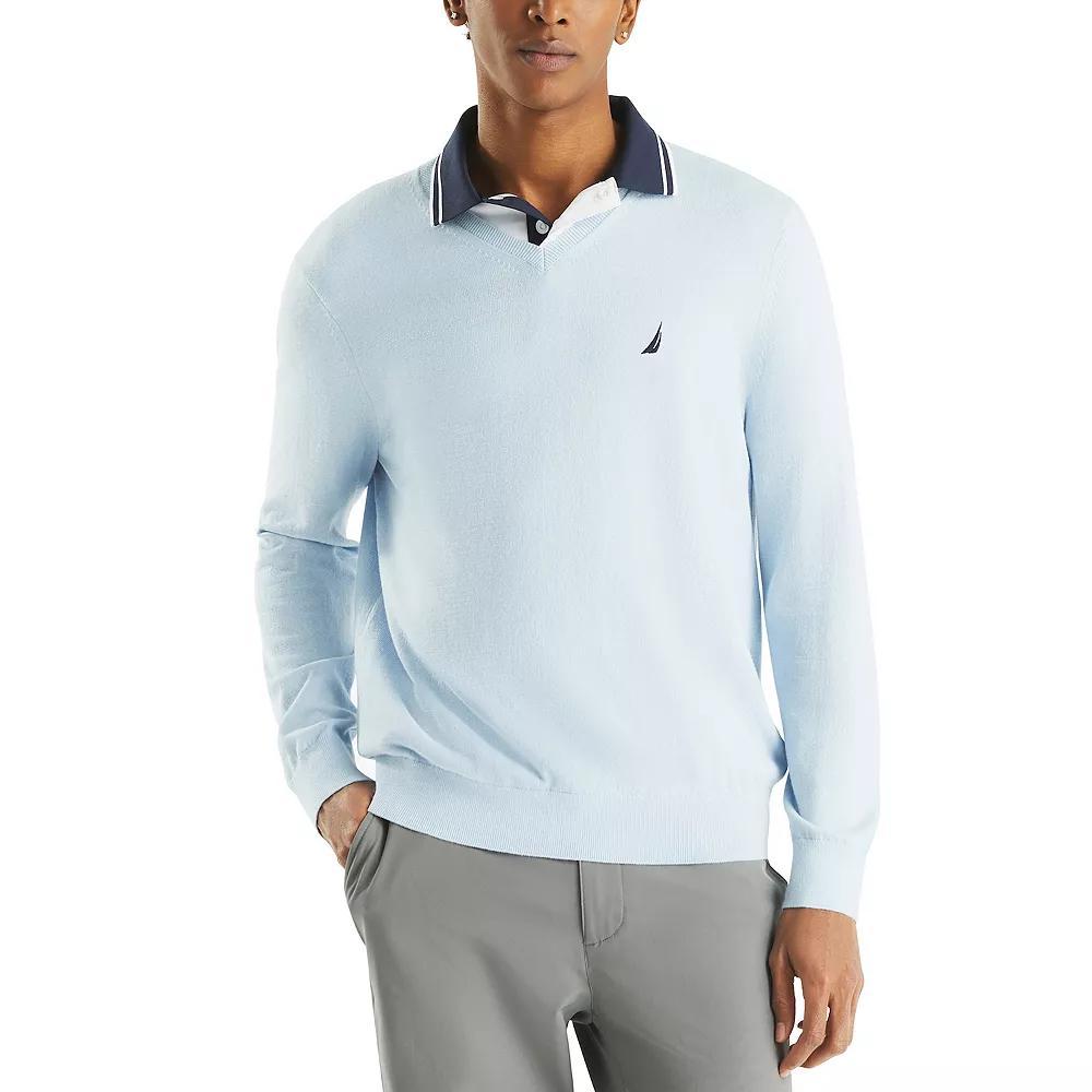 Men's Nautica Navtech V-Neck Sweater, Size: XL, Skyway Blue Product Image